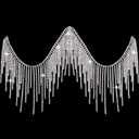 Rhinestone Fringe Rhinestone Fringe Belt Beaded Ribbon Diamond Tassel Chain for Jeans Clothing Accessories DIY Decoration (1 Yard, Silver)
