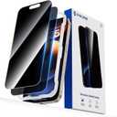 SYNCWIRE Privacy Screen Protector for iPhone 15 Pro 6.1''[2-Pack], Unbreakable True 28 Anti Spy Tempered Glass Saver Black [Easy Installation Frame] [9H Hardness] [Bubble Free] [Sensitive Touch]