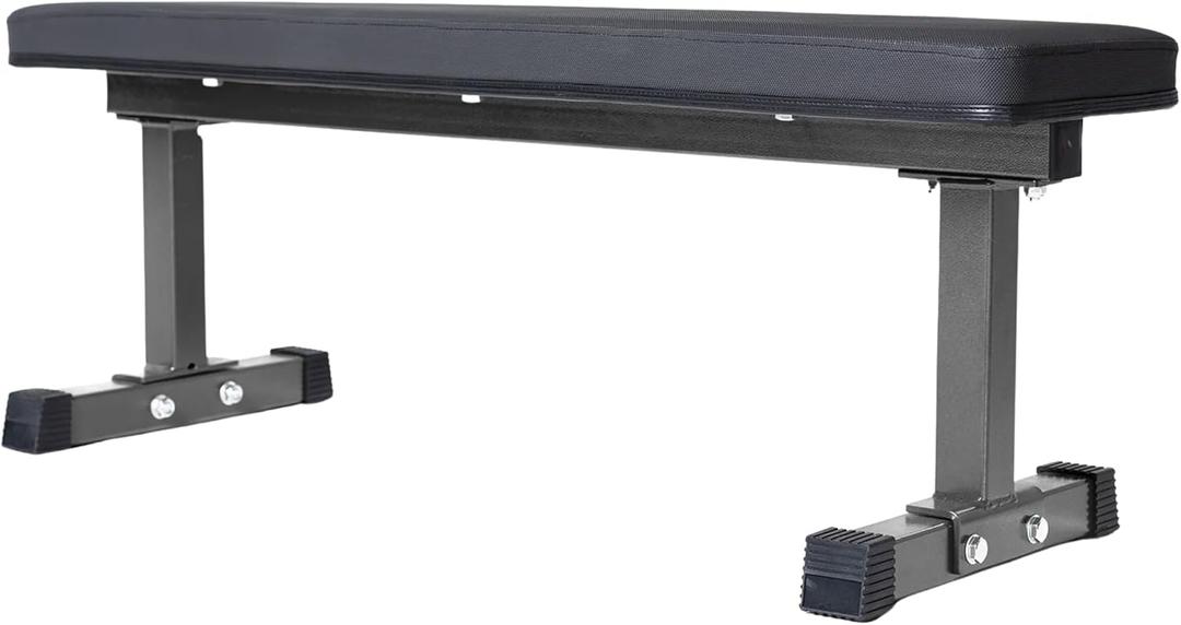 REP Fitness Flat Weight Bench, Heavy Duty Workout Bench For Home Gym, Folding Fitness Equipment For Strength Training, Adjustable Utility Platform For Dumbbells, Barbell, Lifting And Core Exercises, 47x12x17.5 inches