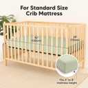 2-Pack Waterproof Baby Crib Sheets for Boys, Girls - 52x28 Viscose Derived from Bamboo Toddler Bed Sheet Neutral, Fitted Crib Mattress Protector Cover for Baby Bedding, Soft & Gentle (Avocado)
