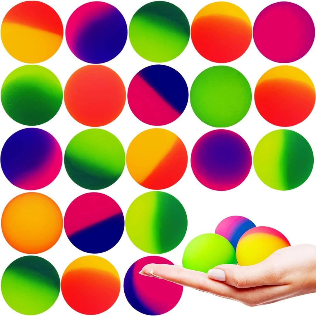 Whkvnng 24 PCS 45mm Bouncy Balls for Kids, Jumbo Super Bouncy Balls, Large Rubber High Bouncing Balls in Bright Assorted Multi Colors for Boys Girls Birthday Party Favors Carnival Prizes