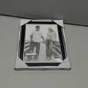 Malden International Designs Black Sleek With Silver Inside Border Picture Frame, 5x7, Black