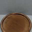Handmade 12 Inch Decorative Tray, Small Beaded Tray Coffee Table Decor, Warm Brown Round Wooden Tray for Coffee Table, Dining Room Table Entryway and Living Room Table