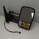 Heated Tow Mirrors Compatible with 2007-2013 Chevy Silverado & GMC Sierra (2007 New) 1500 2500 3500 HD, Tahoe Suburban Avalanche Yukon, Extended Trailer Towing Side Mirror w/LED Arrow Turn Light