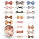 21 PCS Baby Headbands and Bows Hairbands Soft Nylon Elastics Handmade Girls Hair Accessories for Newborn Babies Infant Toddlers Kids (Off-white)