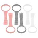 Baby Pull Up Rings, 6 Pack Standing Assistant for Infant Playpen and Crib, Toddler Walking Training Tools for Playard, Modern Nursery Accessories (Pink, Grey, White) (gentle color)