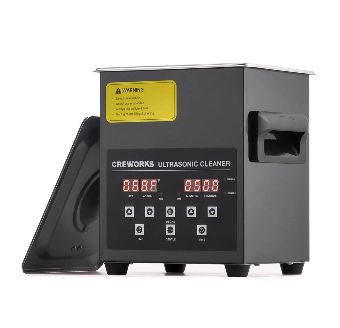 CREWORKS 2L Digital Ultrasonic Cleaning Machine with Degas and Gentle Mode, 60W Ultrasonic Cleaner Machine with Heater and Timer, 0.5 gal Ultrasound Cleaner for Retainer Watch Denture Glasses More