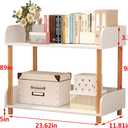 2-Tier Open Bookcase with Extra-Deep Shelves - Modern Display Bookshelf Premium Solid Wood for Living Room, Home Office & Bedroom, 11.8in Deep Storage Cabinet, Warm White (Warm White, Extra Large, 2)