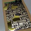 suosicn 6 Pack Black Birthday Gift Bags with Handles and 8 Pcs Tissue Paper, Assorted Sizes Metallic Letters Gift Bags for Birthday,Anniversary and Any Occasions