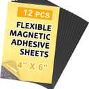 Magnetic Adhesive Sheets,4" x 6",12 Pack,Easy-to-Use Magnetic Paper with Adhesive Backing for Photos & Postcards (4x6 inch)