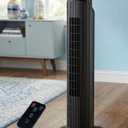 Uthfy 31 Inch Tower Fan for Bedroom, 120° Oscillating Quiet Standing Bladeless Fan With Remote, 7.5H Timer, 3 Speeds, 3 Modes, for Room, Dorm, Office, Black