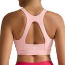 RUNNING GIRL Sports Bras for Women High Support,Racerback Molded Cup Sports Bra with Sewn in Pads (Pink, XXL)