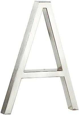 HASWARE Floating House Number Sign: 5 inch Modern Door Signage - Striking for Street Home Address Numerals (Silver, A)