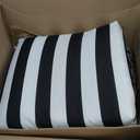 Arden Outdoor Bench Cushion, 46 x 17, Rain-Proof, Fade Resistant Black Cabana Stripe