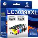 LC3039XXL Ink Cartridges 5-Pack(2BK/1C/1M/1Y) LC3039 Ultra High Yield Ink Replacement for Brother LC3039 LC3037 Work for MFC-J5845DW MFC-J5945DW MFC-J6545DW MFC-J6945DW Printer