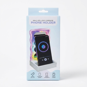 Wavy LED Light and Mirror Phone Holder Pack Of 2