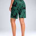 Viodia Women's 9" Long Swim Shorts Modest Swimsuits Bathing Suit Knee Length Bermuda Board Shorts for Women with Pocket (Green, XXXL)