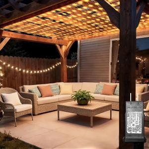 8ft x 8ft Net Lights, 180LED Gazebo Lights Outdoor 8 Modes Timer, Waterproof Connectable Christmas String Lights Clear Wire Plug in for Bushes Patio Pergolas Garden Holiday Party - Warm White