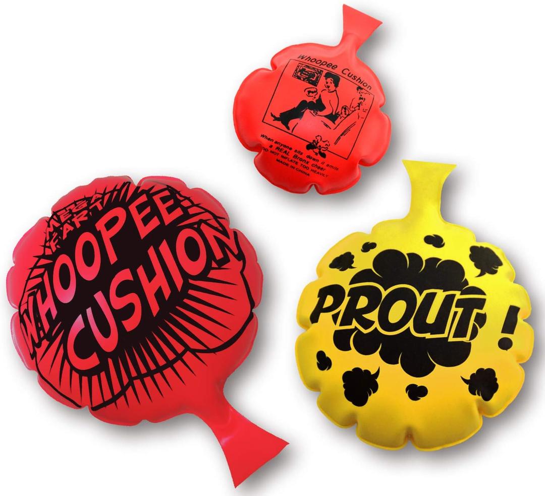 [3 Pack]Whoopee Cushion for children over 3 yrs,Woopie Cushion Party Favor for [4,6,8 Inch][No Automatic Inflation][Reward][Prank Gag][Novelty Trick Joke]Gift and Toy for Kids Children Office Home