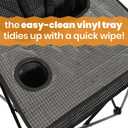 ciao! Baby Portable High Chair for Babies and Toddlers, Fold Up Outdoor Travel Seat with Tray and Carry Bag for Camping, Picnics, Beach Days, Sporting Events, and More (Black Check)