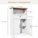 Floor Cabinet, Farmhouse Storage Cabinet with Barn Doors and Drawer, Freestanding Adjustable Shelf Organizer for Bathroom, Kitchen, Living Room White