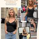 Irisnaya Women Slimming Bodysuits Shapewear Tops Tummy Control Body Shaper Spaghetti Strap Camisole Leotards Bodycon Jumpsuit (Black, M)