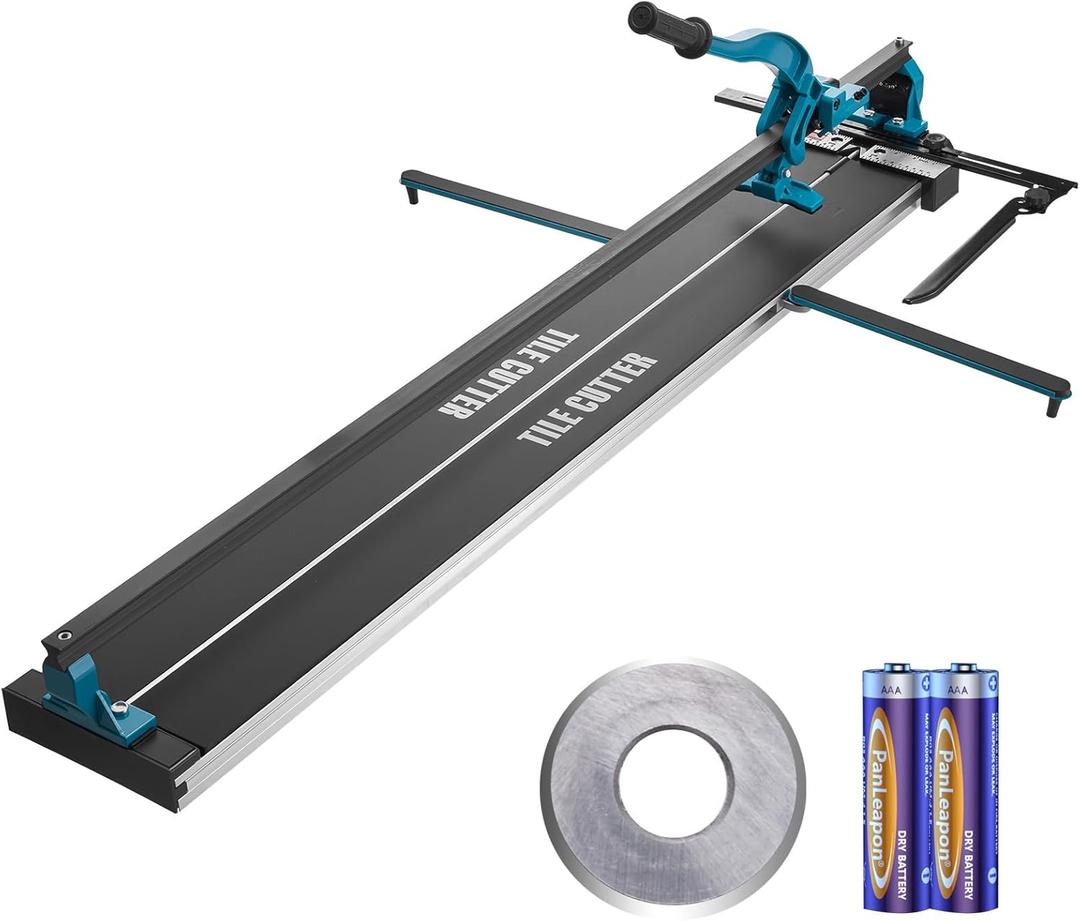VEVOR Manual Tile Cutter, 48 inch, Porcelain Ceramic Tile Cutter with Tungsten Carbide Cutting Wheel, Infrared Positioning, Anti-Skid Feet, Durable Rails for professional installers or beginners