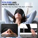 TOPOINT Sleep Mask Headphones Bluetooth Wireless 5.4, Breathable Cotton Eye Mask for Sleeping Side Sleepers Travel Music Headsets with Microphone Handsfree Men Women Breathable, Black