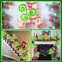 Vloso 6 Pcs Christmas Tree Topper,17 Inch Christmas Tree Ornament,Green Furry Christmas Picks for Tree Decorations