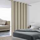 BONZER Room Divider Blackout Curtain Wide Room Darkening Total Privacy Wall Noise Reducing for Bedroom, 96L x 70W Inch (8L x 5.8W ft), 1 Panel, Cream