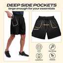 BOOJO 5 Pack Athletic Gym Men's Shorts - Workout Black Quick Dry Basketball Shorts with Pockets for Running Casual Activewear, Small 