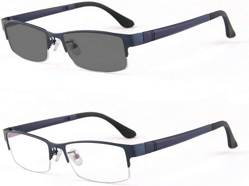 mincl/Photocromic Lens Transition Business Frames Reading Glasses (blue-photochromatic, 1.25)