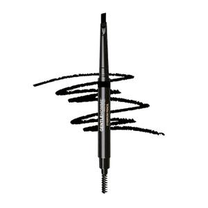 Men's 2-in-1 Eyebrow Brush & Pencil - Shape, Define & Fill In - Ultra-Thin, Long-Lasting Black - Vegan