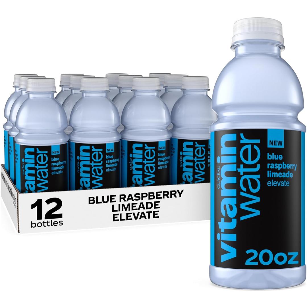 vitaminwater Blue Raspberry Limeade Elevate Nutrient Enhanced Water Beverage 20 oz. 12 pack (EXP 10/05/26)