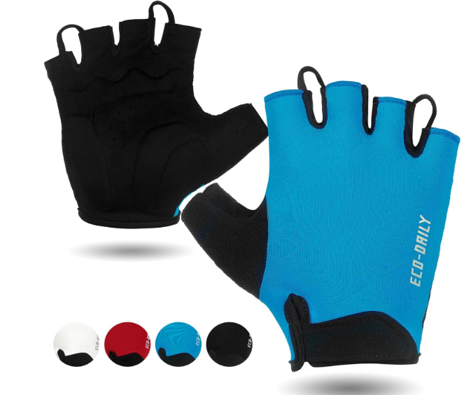 Cycling Gloves for Men Women Padded Mountain Bike Gloves Lightweight Half Finger Gloves Anti-Slip Shock-Absorbing for MTB Road Biking Fitness (Small,Blue)