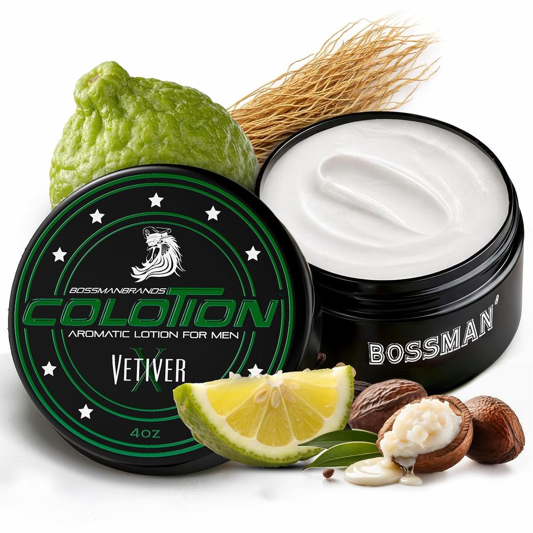 Bossman Colotion 2-in-1 Body Lotion & Cologne for Men Long-Lasting, Hydrating, Soothing Moisturizer for Men Suits All Skin Types for Daily Use Vetiver X Scent