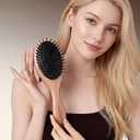 Wooden Paddle Hair Brush for Women & Men, Detangler Hairbrush with Ergonomic Handle & Air Cushion, Scalp Massager Suitable for Curly/Fine/Thick Hair, Wet & Dry Styling and Detangling Brushes