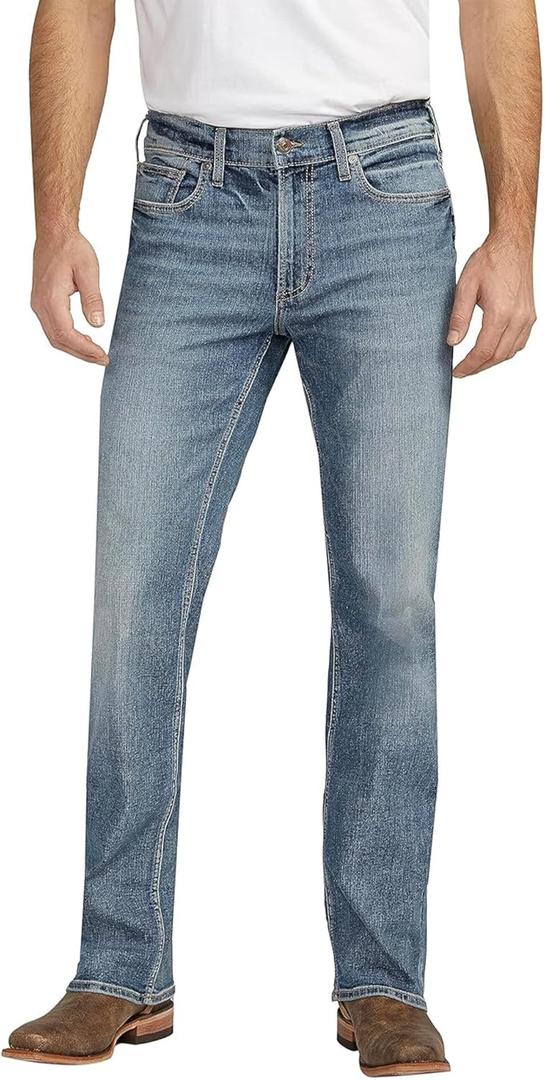 Silver Jeans Co. Men's Zac Relaxed Fit Straight Leg Jean - Legacy (34W x 30L, Med Wash Ekc286)