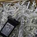 LYHOPE Christmas Icicle Lights, 432 LED 35.4ft 8 Modes Low Voltage Icicle String Lights with 72 Drops, Icicle Fairy Twinkle Lights for Xmas, Eaves, Wedding, Garden, Outdoor, Indoor Decor (Warm White)