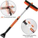 34'' to 41'' Extendable Snow Brush, Ice Scraper for Car Windshield, Emergency Snow Shovel Snow Broom with Foam Grip 180 Pivoting Brush Head, Telescoping Snow Scraper for Car SUV Truck (red black)