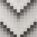 Nicole Miller New York Patio Country Ombre Chevron Indoor Outdoor Area Rug, UV Fade Resistant, Low Pile, Black/Cream, 5'2"x7'2"