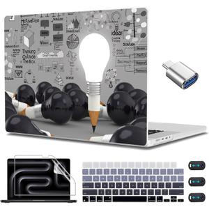 CISSOOK Creative Bulb Hard Shell Case for MacBook Pro 14 inch 2026 2025 2024 2023 2022 2021 Release M5 M4 M3 M2 M1