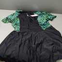 Women's Swimsuit Rash Guard Short Sleeve Zip Up One Piece Swim Dress Bathing Suit UPF 50+ (X-Large, Black Green Leaf)