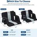 Garvee Stadium Seats with Back Support and Padded Cushion - Extra Wide Bleacher Chair with Anti-Slip Mat - Reclining Stadium Football Seats - 6 Adjustable Angle, Large Pockets, Cup Holders, 20.5" (Black, L)