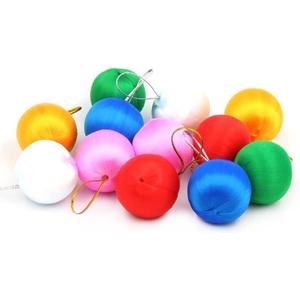 12PCS/24PCS Colorful Satin Silk Yarn Balls 1.18/1.57/1.96/2.36Inch Christmas Ball Ornaments for Christmas Tree Hanging Decoration Holiday Wedding Party Supplies (4cm/6color/12pcs)