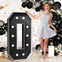 Marquee Letters Black Birthday Decorations: Large 4 Feet Tall Light Up Letters for Party Decor Baby Shower Big Foam Cardboard Letter O