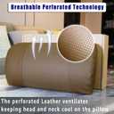 Non-Slip Head Pillow for Recliners - Neck Support Memory Foam Cushion with Breathable Perforated Leather Cover, Offering Relief at Home, Office, and Travels,Brown