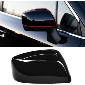 Yumzeco 1PC Compatible with Subaru Side Mirror Cover Forester/Outback/Impreza/Crosstrek/Legacy, Passenger Side Subaru Mirror Cap W/O Light Clip-on 91059FJ000 Replacement-Right, Glossy Black