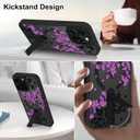 OOK Case Fit for iPhone 14 Pro Max 6.7 Inch (Compatible with MagSafe) Purple Floral Flowers Soft TPU and Hard PC Phone Cover with Kickstand Anti-Scratch Shockproof Protection Magnetic Case for Women