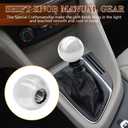 2 x Round Ball Shift Knob, Shifter Knob, Chrome Finish Weighted Gear Shift Lever with 3 Threaded Adapter, Aluminum Alloy Car Gear Shifter Head for Manual and Auto Transmission Vehicles (Silver)